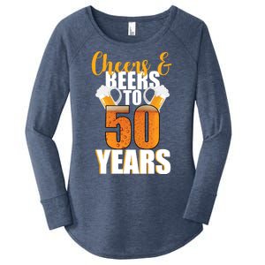 50th Birthday Cheers & Beers To 50 Years Women's Perfect Tri Tunic Long Sleeve Shirt