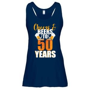 50th Birthday Cheers & Beers To 50 Years Ladies Essential Flowy Tank