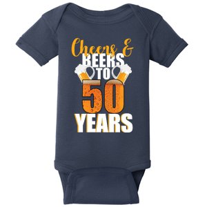 50th Birthday Cheers & Beers To 50 Years Baby Bodysuit