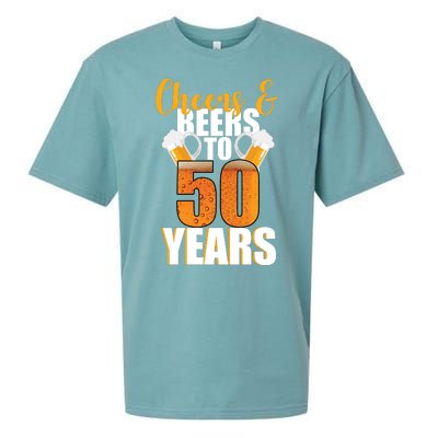 50th Birthday Cheers & Beers To 50 Years Sueded Cloud Jersey T-Shirt