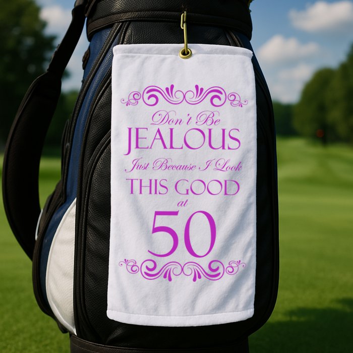 50th Birthday: Don't Be Jealous Just Because I Look This Good At 50 Golf Towel