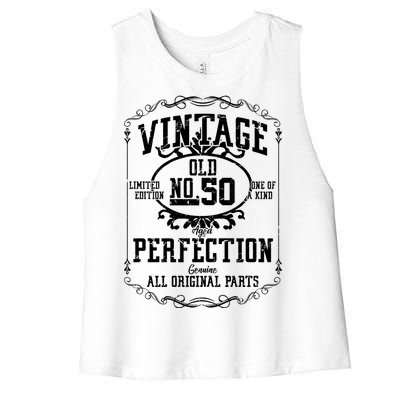 50th Birthday Genuine All Original Parts Women's Racerback Cropped Tank