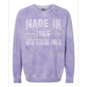 50th Birthday Gift Made In 1965 With Genuine Parts Colorblast Crewneck Sweatshirt