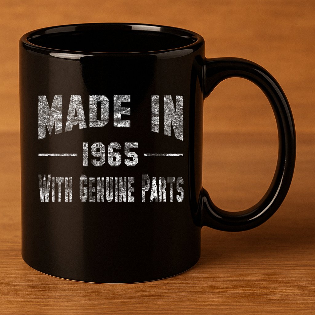 50th Birthday Gift Made In 1965 With Genuine Parts 11oz C Handle Ceramic Mug