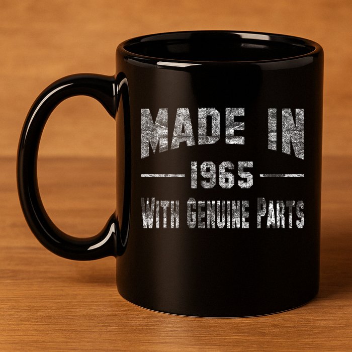 50th Birthday Gift Made In 1965 With Genuine Parts 11oz C Handle Ceramic Mug