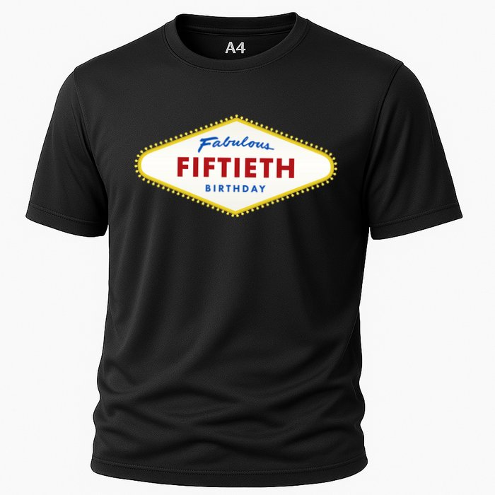 50th Birthday Las Vegas Fabulous fiftieth Cooling Performance Crew T-Shirt