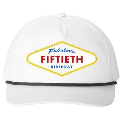 50th Birthday Las Vegas Fabulous fiftieth Snapback Five-Panel Rope Hat