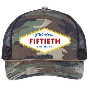 50th Birthday Las Vegas Fabulous fiftieth Retro Rope Trucker Hat Cap