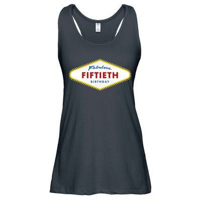 50th Birthday Las Vegas Fabulous fiftieth Ladies Essential Flowy Tank