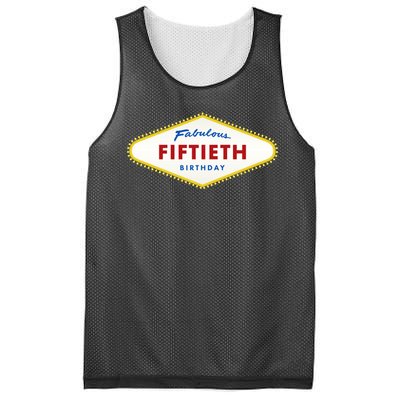 50th Birthday Las Vegas Fabulous fiftieth Mesh Reversible Basketball Jersey Tank