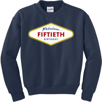 50th Birthday Las Vegas Fabulous fiftieth Kids Sweatshirt