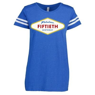 50th Birthday Las Vegas Fabulous fiftieth Enza Ladies Jersey Football T-Shirt