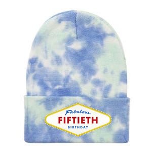 50th Birthday Las Vegas Fabulous fiftieth Tie Dye 12in Knit Beanie