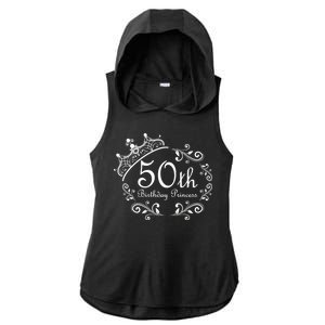 50th Birthday Princess Ladies PosiCharge Tri-Blend Wicking Draft Hoodie Tank