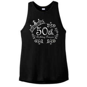 50th Birthday Princess Ladies PosiCharge Tri-Blend Wicking Tank