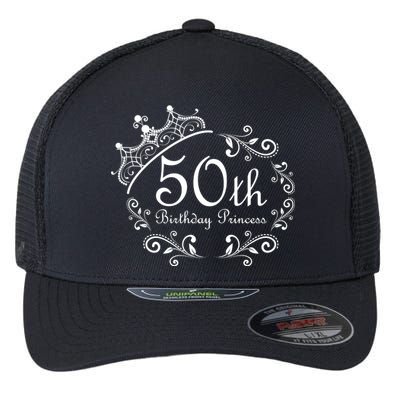 50th Birthday Princess Flexfit Unipanel Trucker Cap