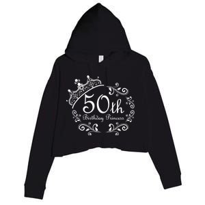 50th Birthday Princess Crop Fleece Hoodie