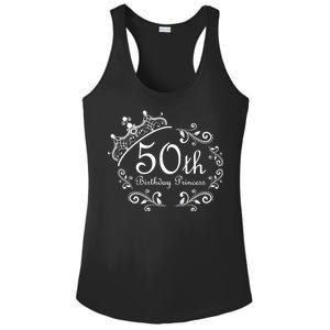 50th Birthday Princess Ladies PosiCharge Competitor Racerback Tank