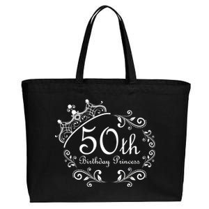 50th Birthday Princess Cotton Canvas Jumbo Tote