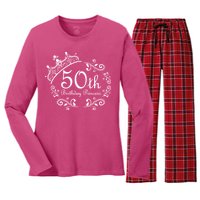 50th Birthday Princess Women's Long Sleeve Flannel Pajama Set 