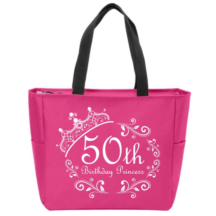 50th Birthday Princess Zip Tote Bag