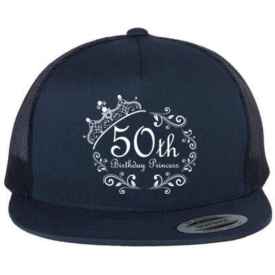 50th Birthday Princess Flat Bill Trucker Hat