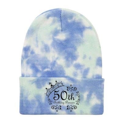 50th Birthday Princess Tie Dye 12in Knit Beanie