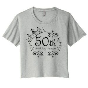 50th Birthday Princess Women's Crop Top Tee