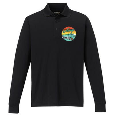 56 1956 Vintage Classic Antique Car Gift Father Day Birthday Performance Long Sleeve Polo