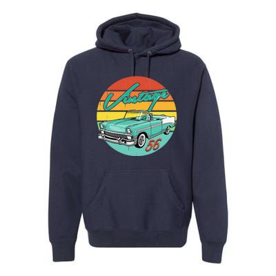 56 1956 Vintage Classic Antique Car Gift Father Day Birthday Premium Hoodie