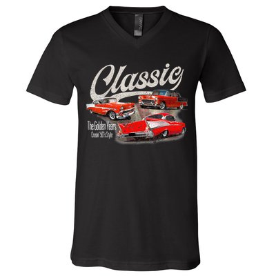 55 56 57 Bel Air Truck Trifive Vintage Cars V-Neck T-Shirt