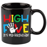 5yr 5th Birthday Funny High Five Its My Birthday 11oz C Handle Ceramic Mug