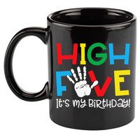 5yr 5th Birthday Funny High Five Its My Birthday 11oz C Handle Ceramic Mug