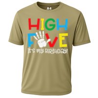 5yr 5th Birthday Funny High Five Its My Birthday Cooling Performance Crew T-Shirt