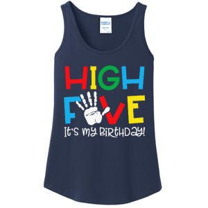 5yr 5th Birthday Funny High Five Its My Birthday Ladies Essential Tank