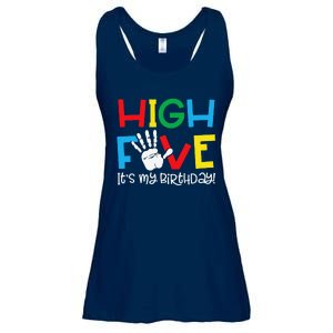 5yr 5th Birthday Funny High Five Its My Birthday Ladies Essential Flowy Tank