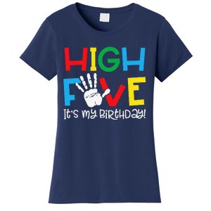 5yr 5th Birthday Funny High Five Its My Birthday Women's T-Shirt