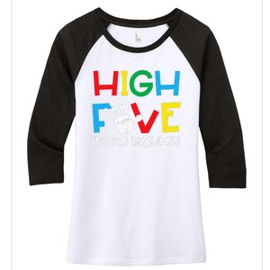 5yr 5th Birthday Funny High Five Its My Birthday Women's Tri-Blend 3/4-Sleeve Raglan Shirt