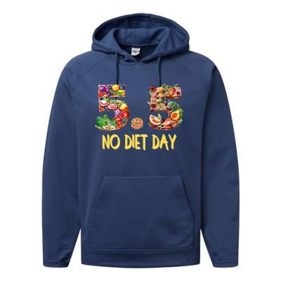 5 5 International No Diet Day Gift Performance Fleece Hoodie