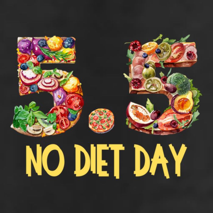 5 5 International No Diet Day Cool Gift 7 Panel Mesh Trucker Snapback Hat