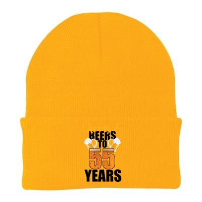 55th Birthday Cheers & Beers To 55 Years Knit Cap Winter Beanie