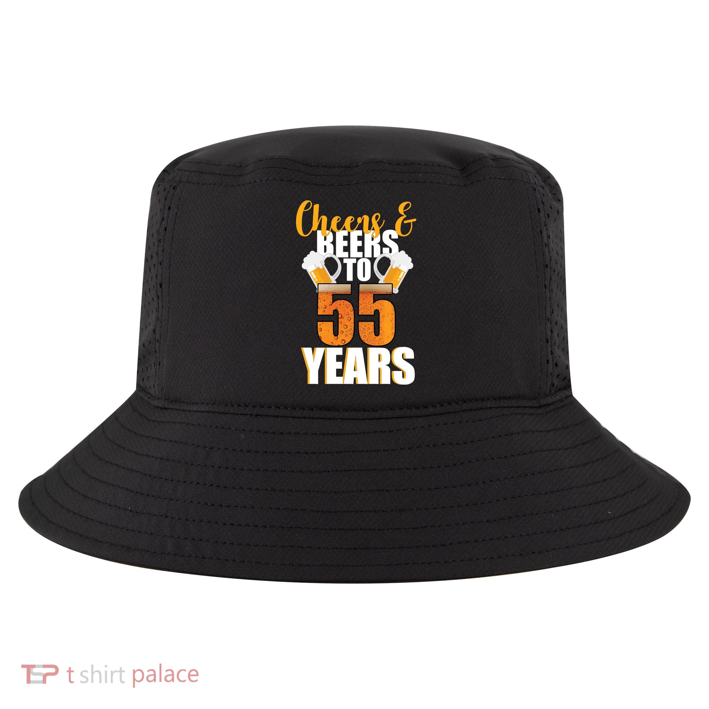 55th Birthday Cheers & Beers To 55 Years Cool Comfort Performance Bucket Hat