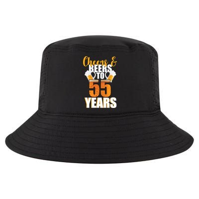 55th Birthday Cheers & Beers To 55 Years Cool Comfort Performance Bucket Hat