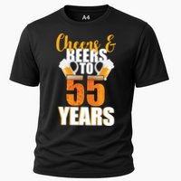 55th Birthday Cheers & Beers To 55 Years Cooling Performance Crew T-Shirt