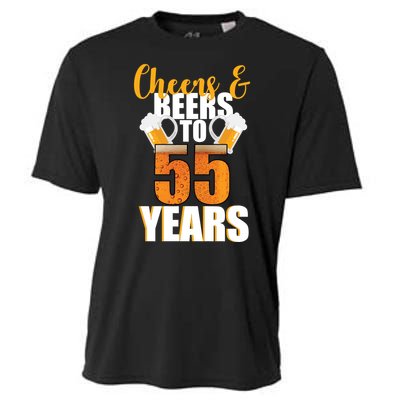 55th Birthday Cheers & Beers To 55 Years Cooling Performance Crew T-Shirt