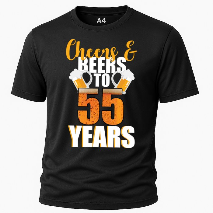 55th Birthday Cheers & Beers To 55 Years Cooling Performance Crew T-Shirt