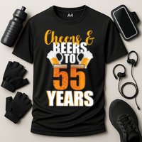 55th Birthday Cheers & Beers To 55 Years Cooling Performance Crew T-Shirt