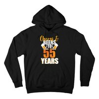 55th Birthday Cheers & Beers To 55 Years Hoodie