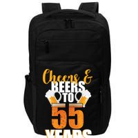 55th Birthday Cheers & Beers To 55 Years Impact Tech Backpack