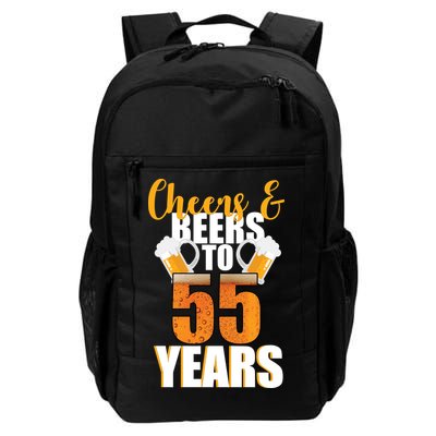 55th Birthday Cheers & Beers To 55 Years Daily Commute Backpack